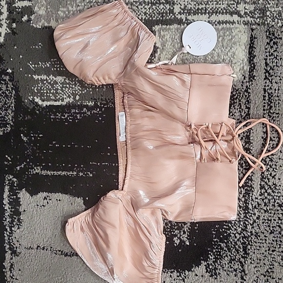 D1. NWT More to Come Tiasha Puff Sleeve Top in Blush Size XS - Picture 4 of 5